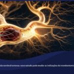 Trombectomia mecânica com stent-retriever removendo coágulo de artéria cerebral em paciente com AVC isquêmico extenso